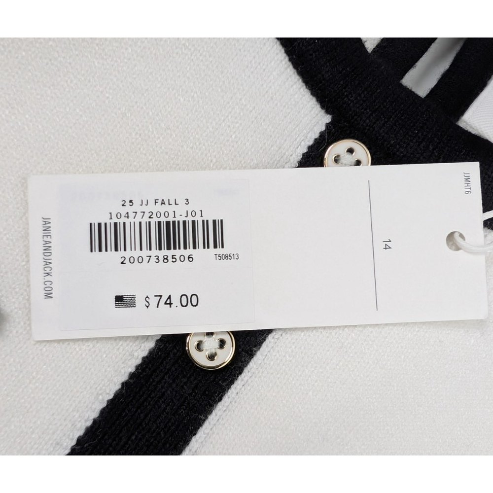 NWT Janie and Jack Bow Dress Sz 14 Black White Classic Preppy - Picture 5 of 9